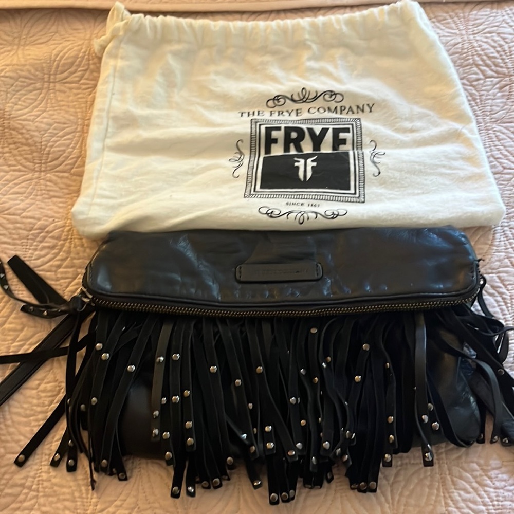 Frye Black Crossbody Bag with Fringe
